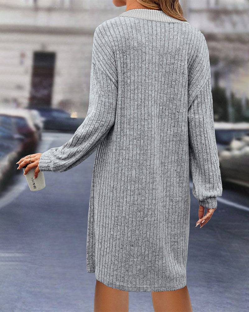 Round neck solid color Dress