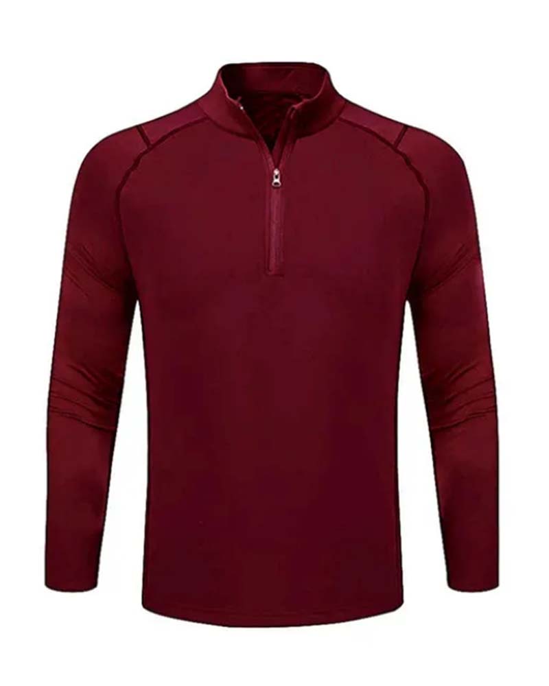 Stand Collar Zipper Raglan Sleeve Top