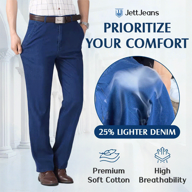 Men's Classic Straight Fit Stretch Jeans