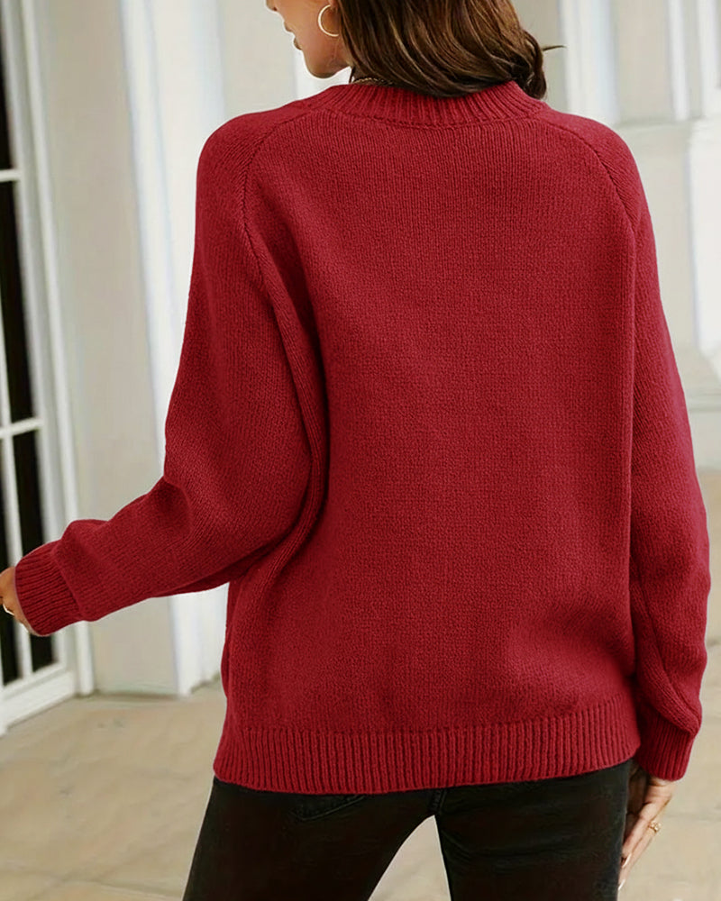 Button-Down Crew Neck Sweater