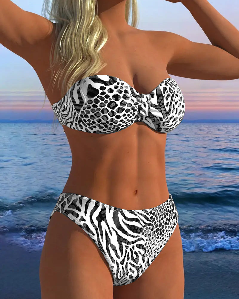 Sexy Leopard Print Two-Piece Swimsuit