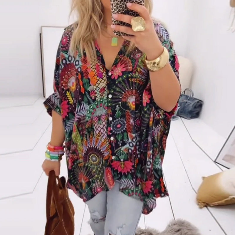 Loose Fashion Printed Blouse