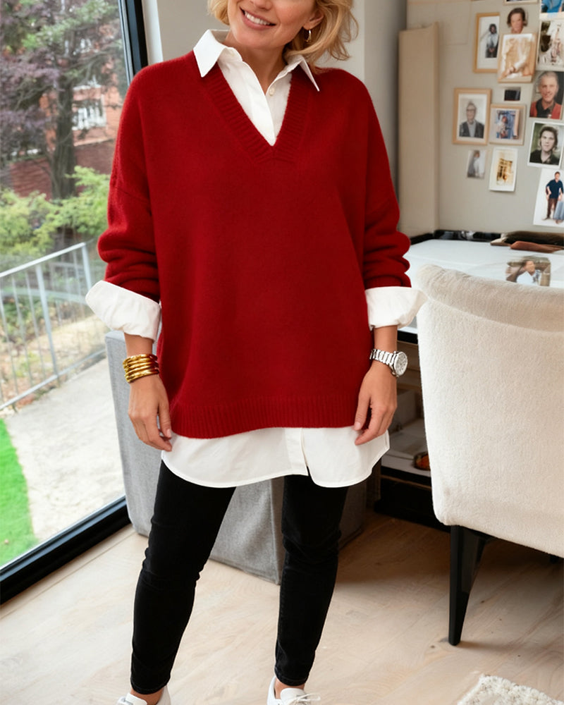 Fashionable Loose Long-Sleeved Sweater