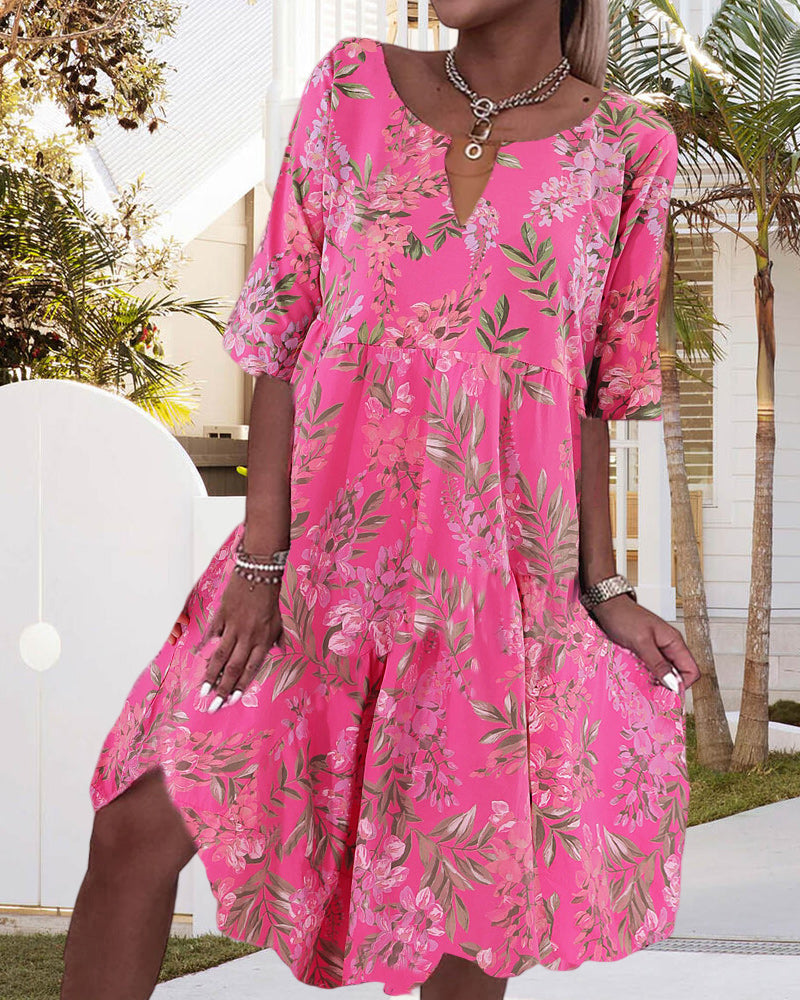 Floral Print Shift Dress