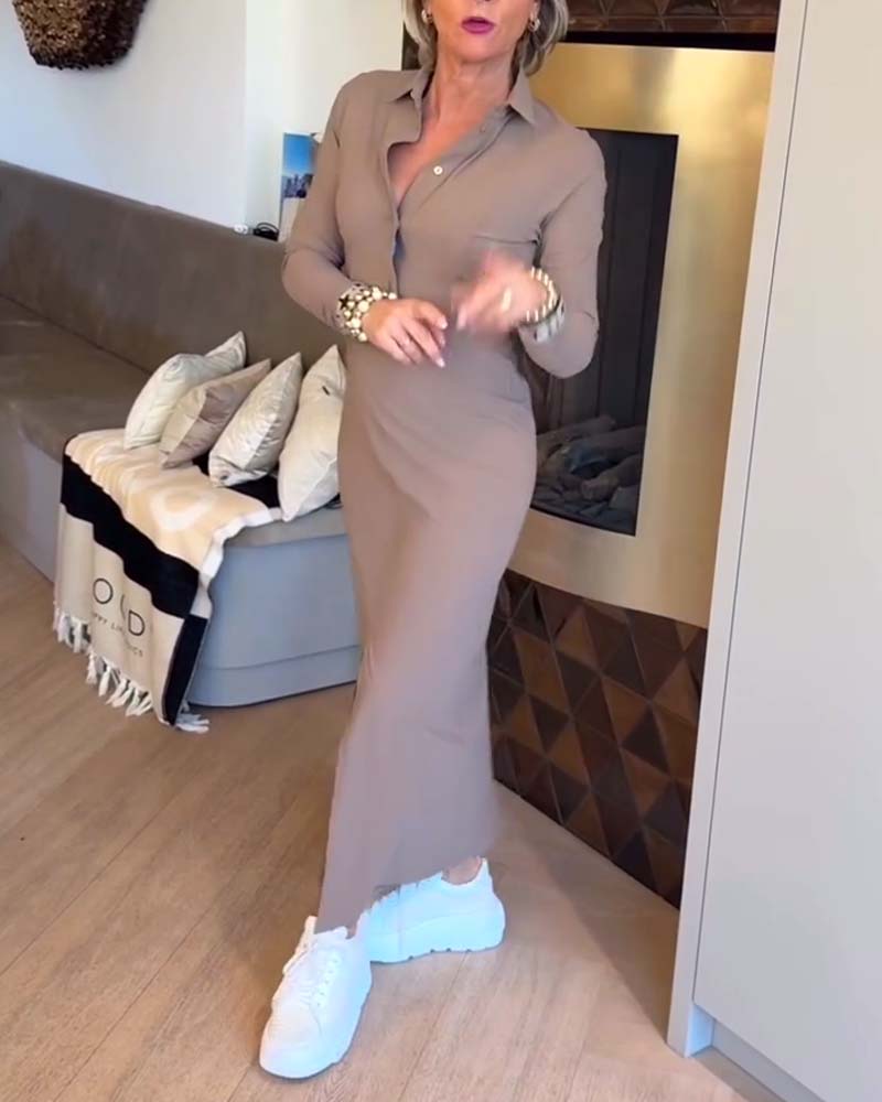 Slim-Fit Polo Neck Dress