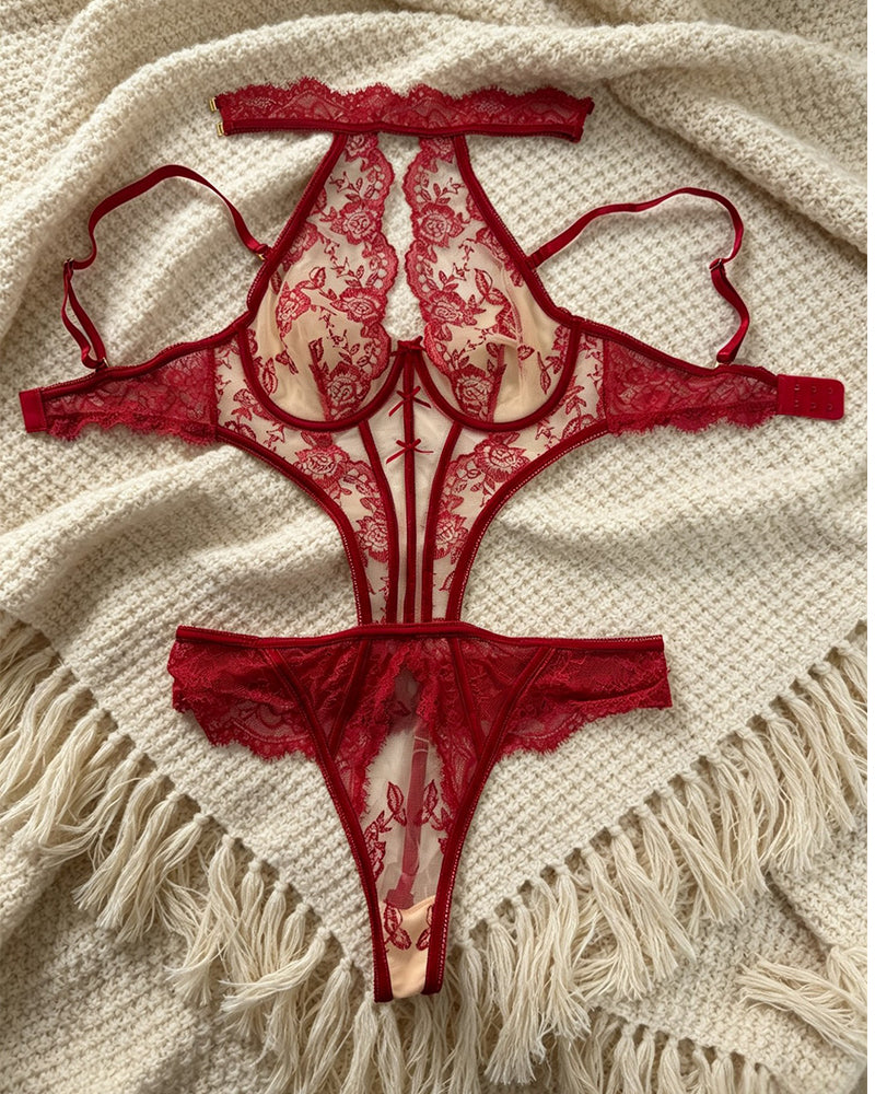 Sheer Halter Bodysuit Lingerie