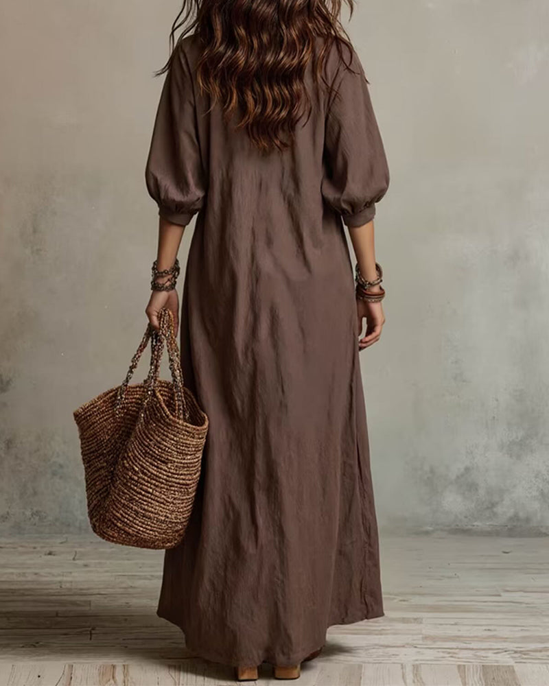 Textured Long Cardigan Shirt Dress