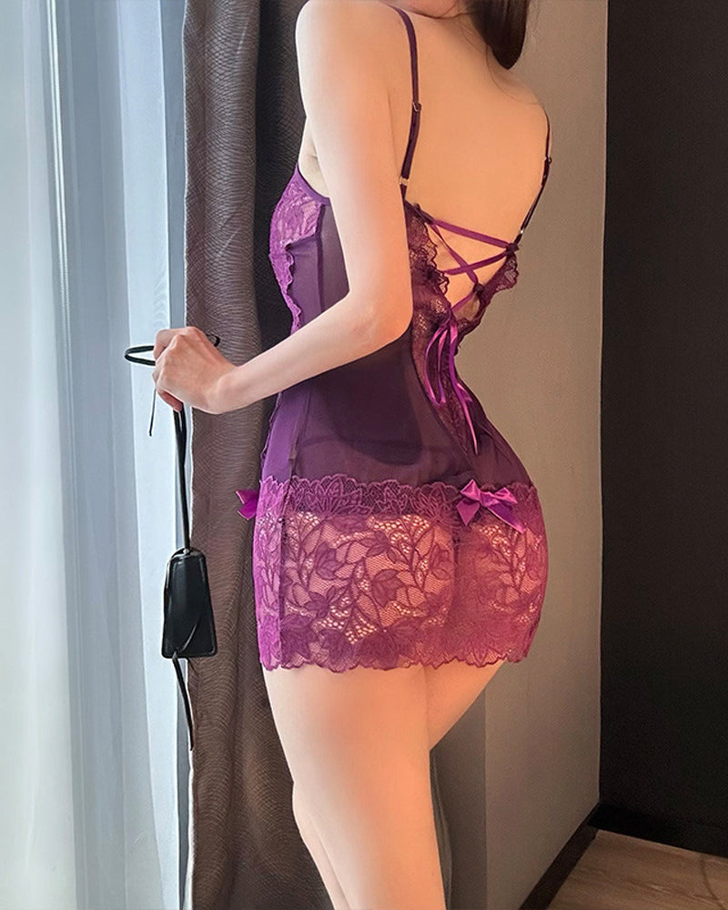 Slim-Fitting Sexy Lace Sleeping Dress