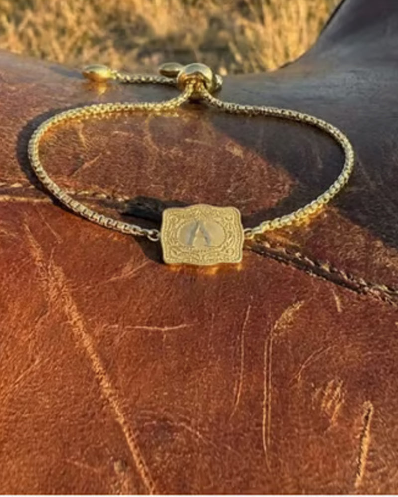 Embossed Letter Bracelet