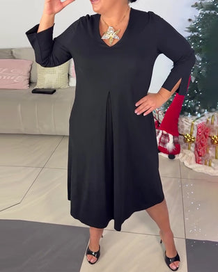 V-Neck Fashionable And Versatile Dress