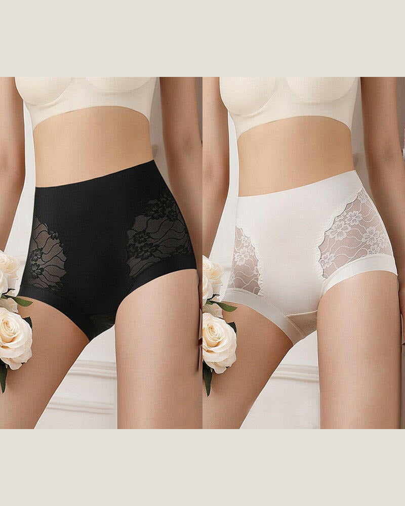 Women’s High-Waist Lace Seamless Stretch Silky Underwear