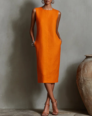 Casual Round Neck Sleeveless Dress