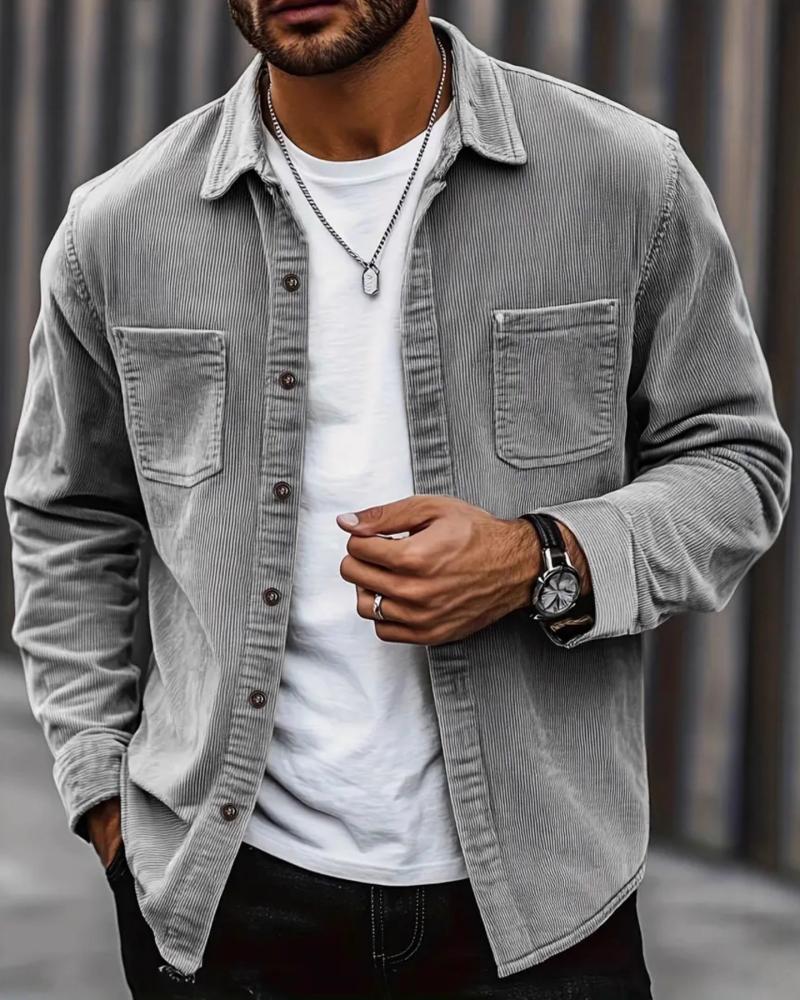 👔Men's Casual Corduroy Shirt Jacket – Classic Texture Meets Everyday Comfort