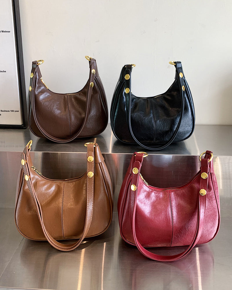 Waxed Leather Underarm Bag