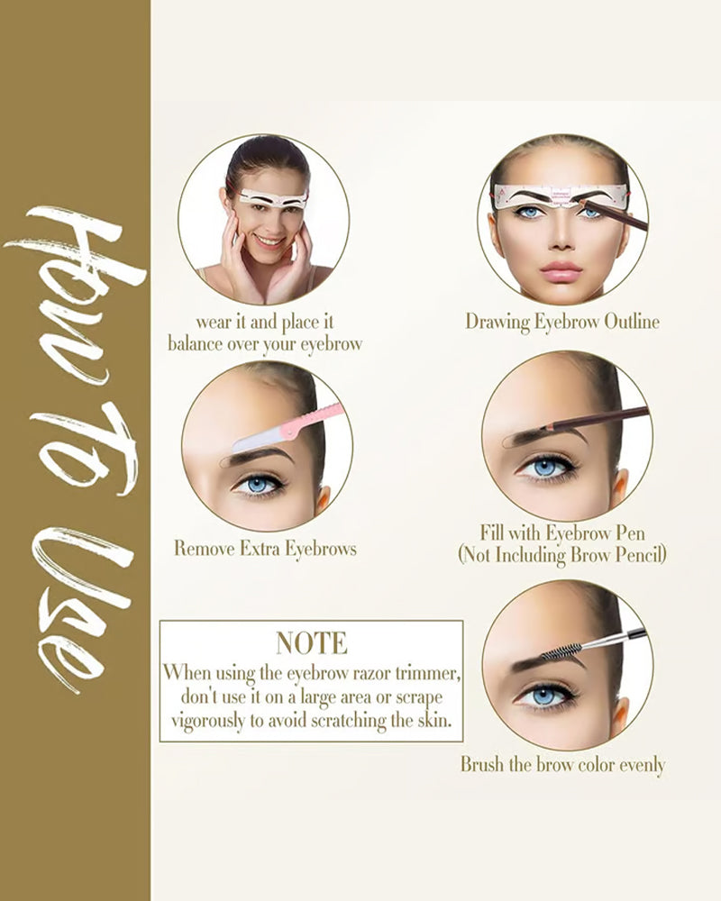 Reusable Eyebrow Stencil Shaper Kit