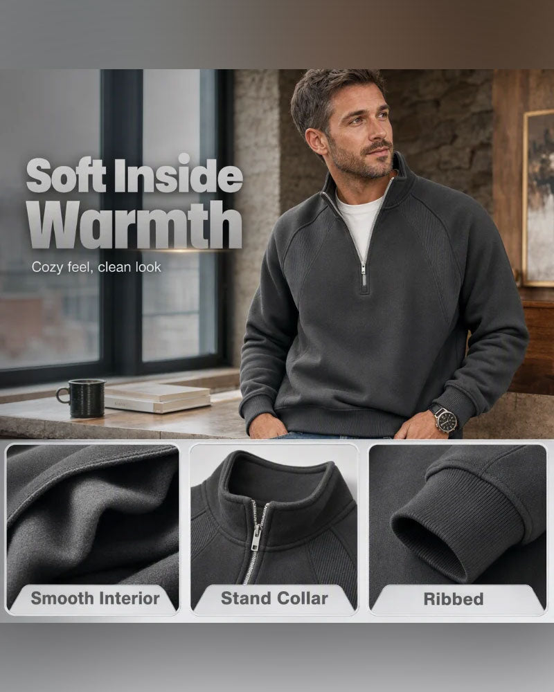 Half Zip Stand Collar Sweatshirt