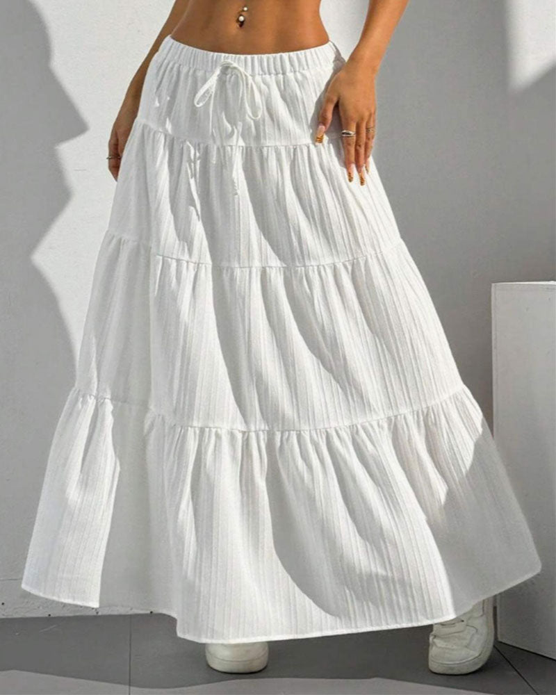 Wrap Tie Layered Skirt