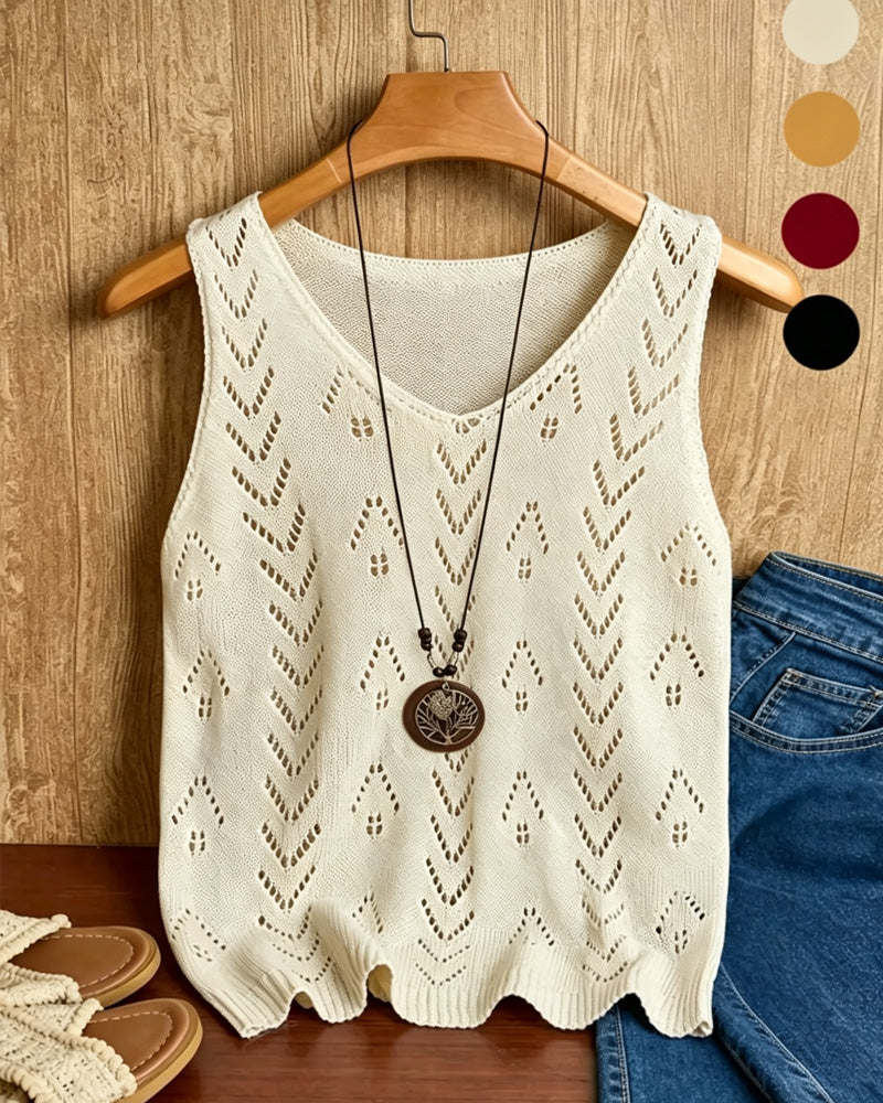 V-Neck Cutout Sleeveless Pullover
