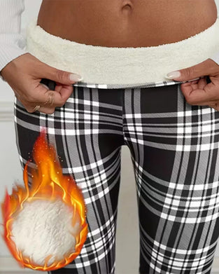 Plaid Print Thermal Leggings