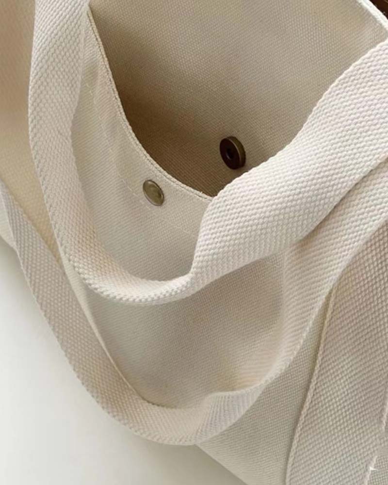 Large capacity canvas bag with double handles