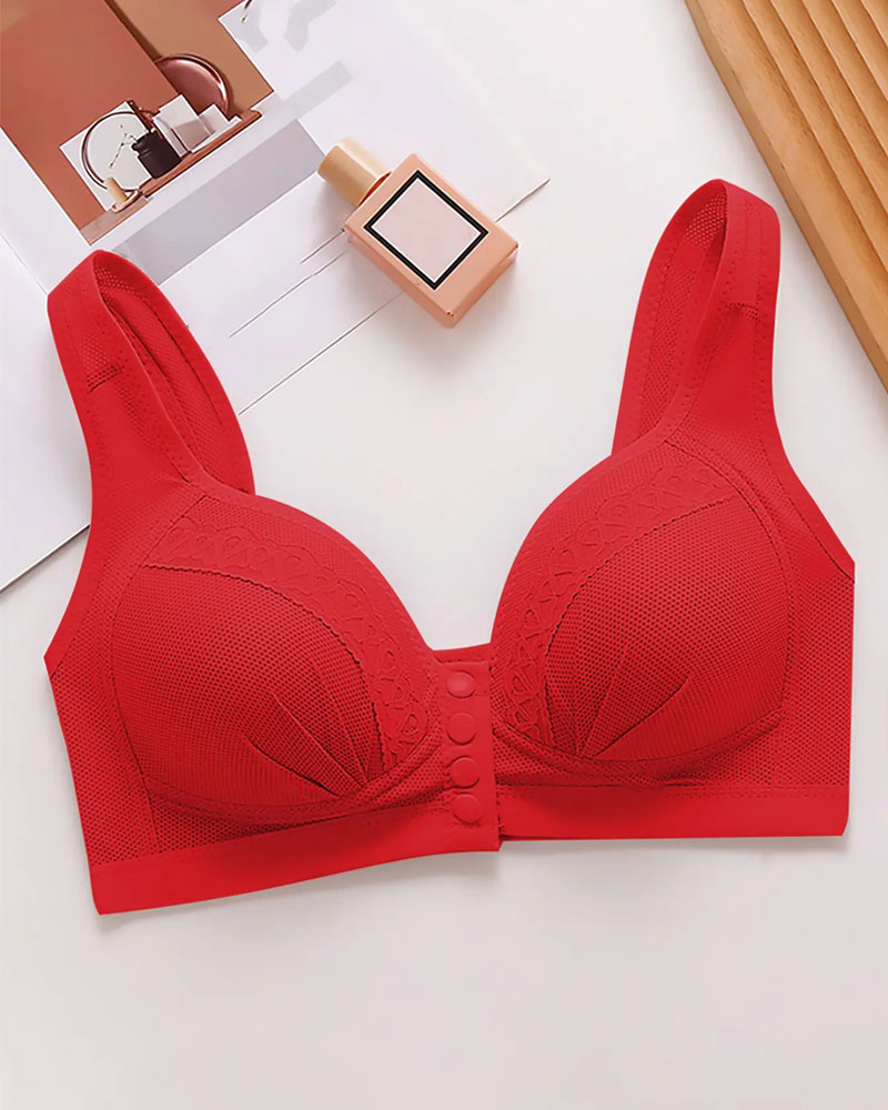 Front button breathable skin-friendly cotton bra