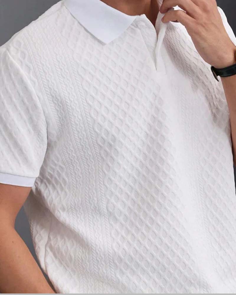 Turn-Down Collar Men's Polo Shirt