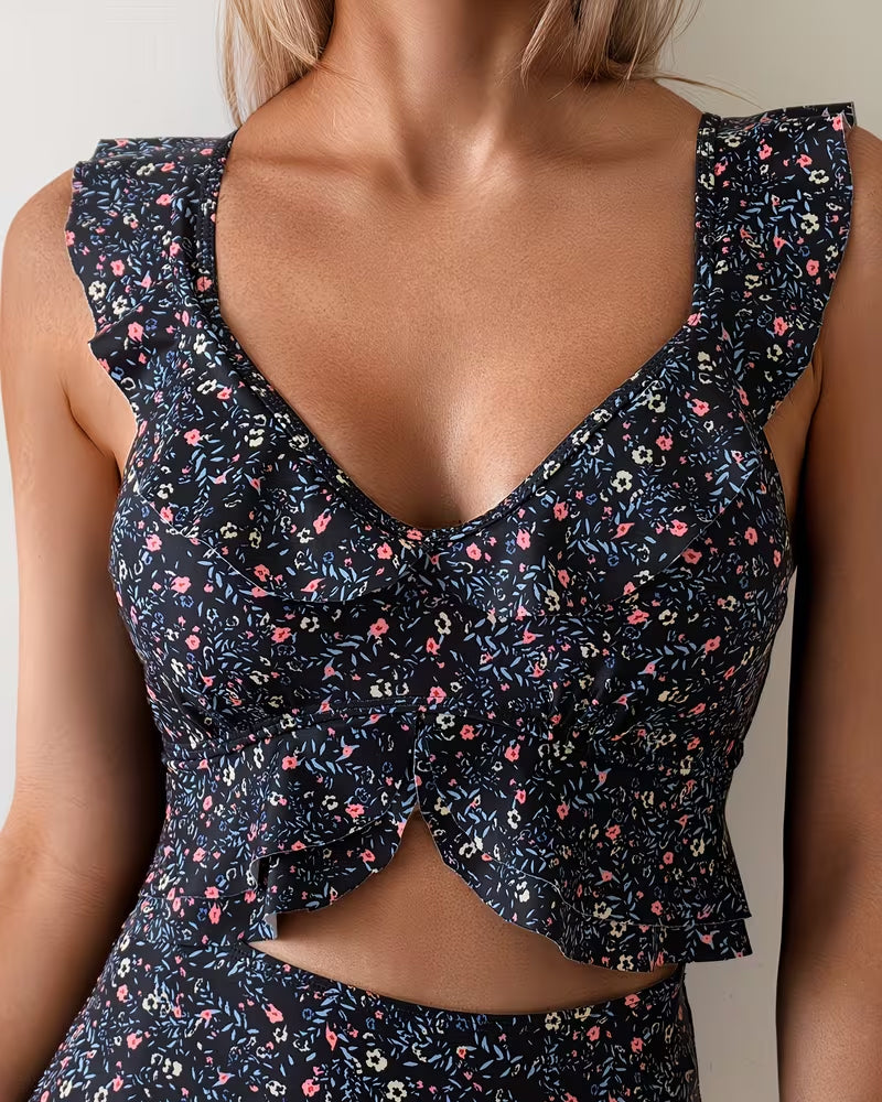 Small Floral Ruffle Bikini