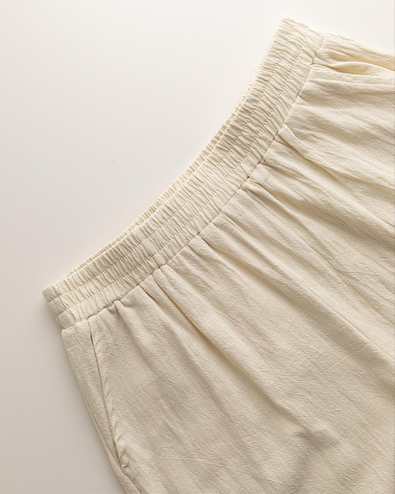 Sleeveless Round Neck Ruffle Wide Leg Set