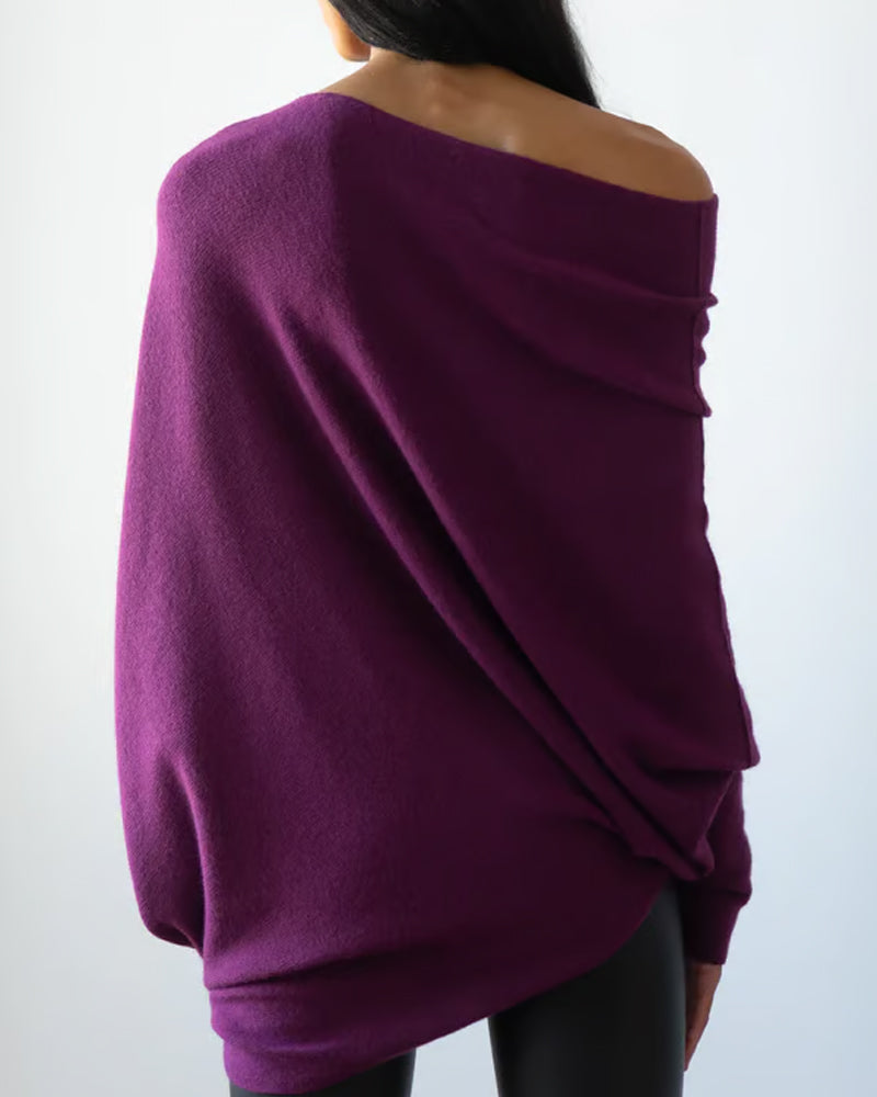 Innovative Asymmetric Draped Knitwear Apparel