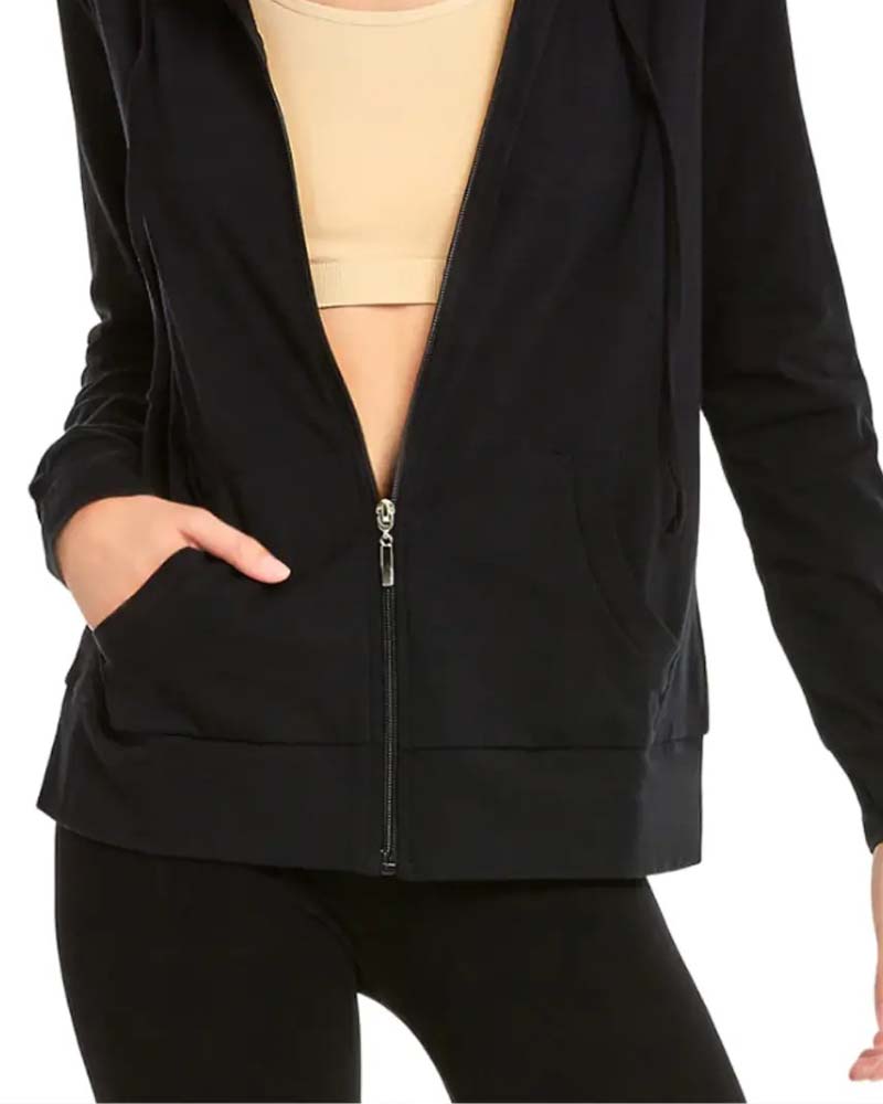 Zipper Drawstring Hooded Coat