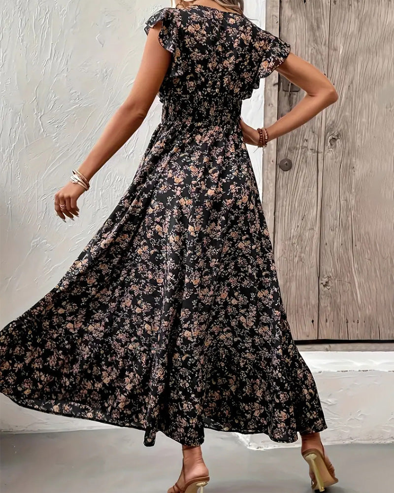 Floral Waist Tie Dress