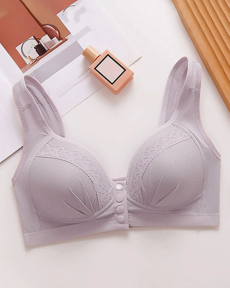 Front button breathable skin-friendly cotton bra