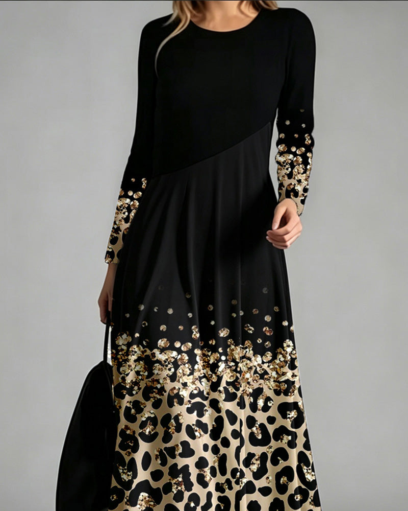 Ombre Leopard Casual Dress