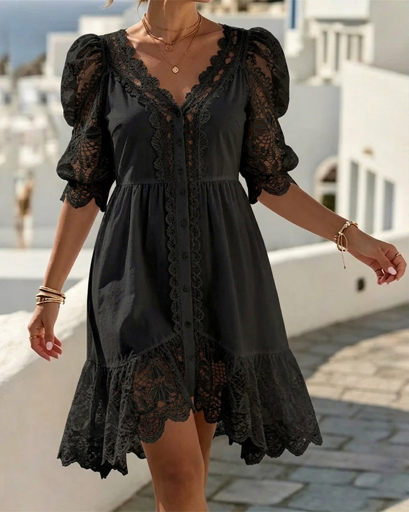 Puff Sleeve Lace Dress