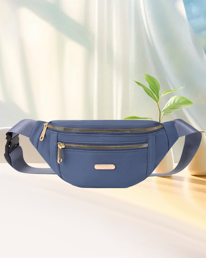 Simple solid color front shoulder bag
