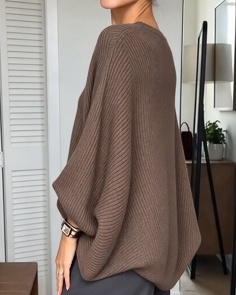 Stylish Batwing Sleeve Pullover