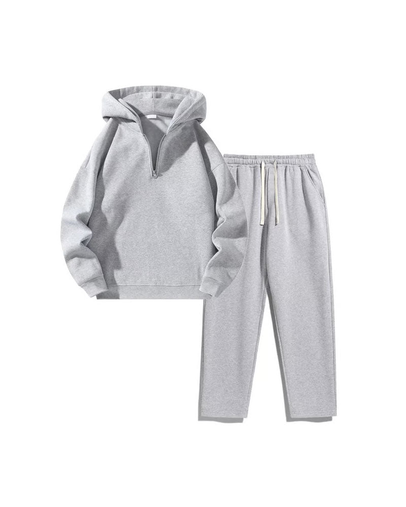 Half-Zip Hooded Sweatshirt Set