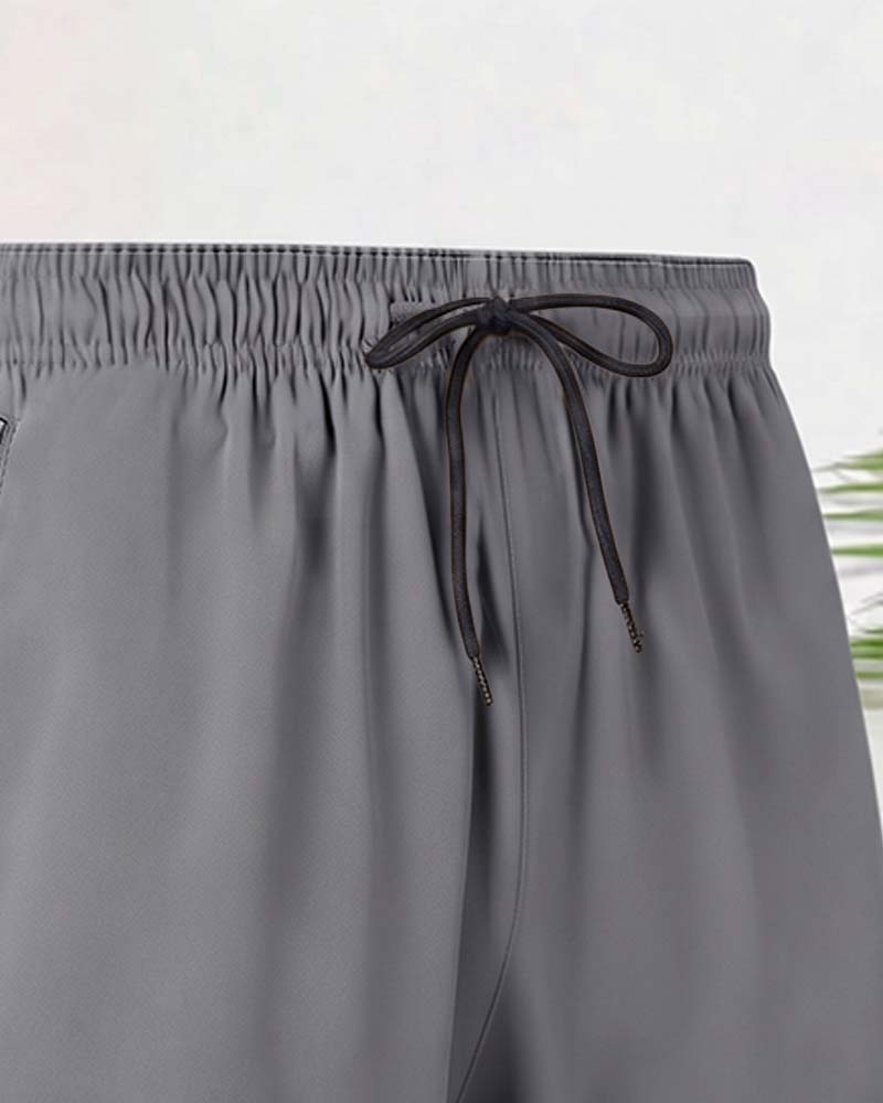 Drawstring Zipper Elastic Waist Shorts