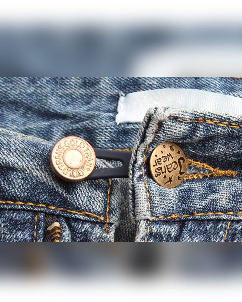 Spring-Loaded Metal Waist Extender Button for Jeans