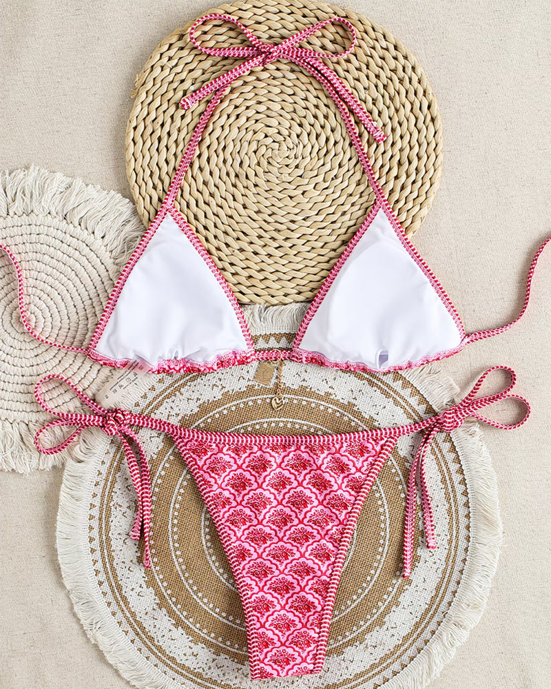 Sexy Rhombus Print Bikini