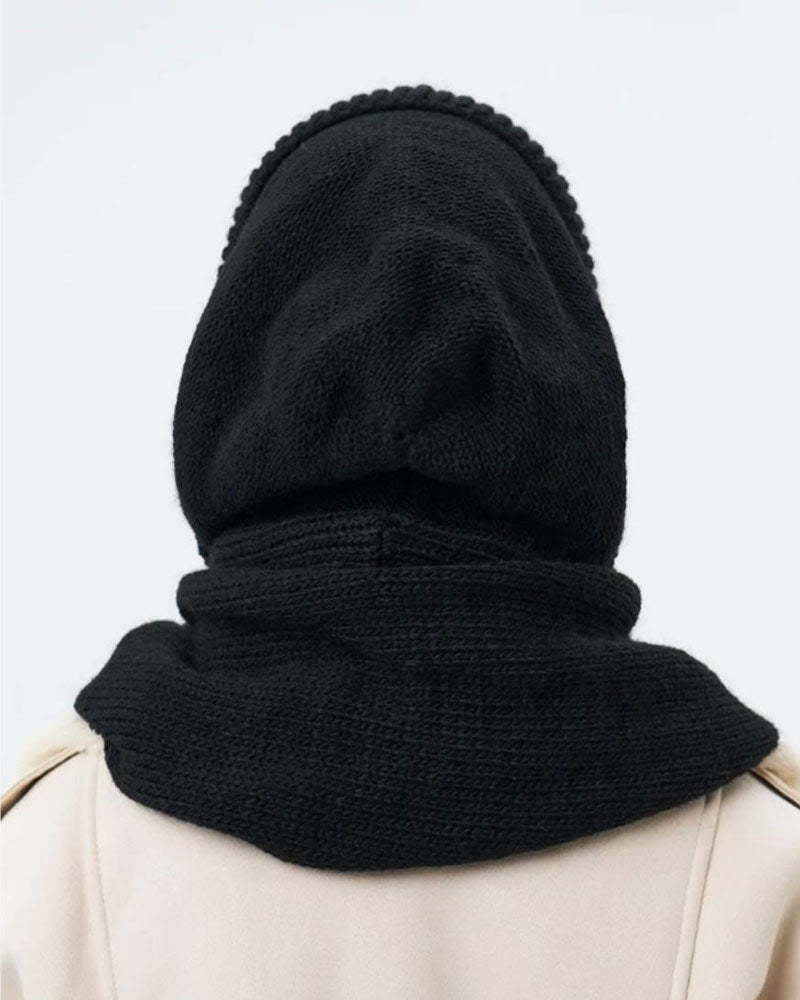 Wholesale Solid Color Knitted Hooded Scarf