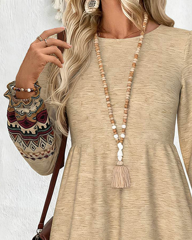 Crew Neck A-Line Dress