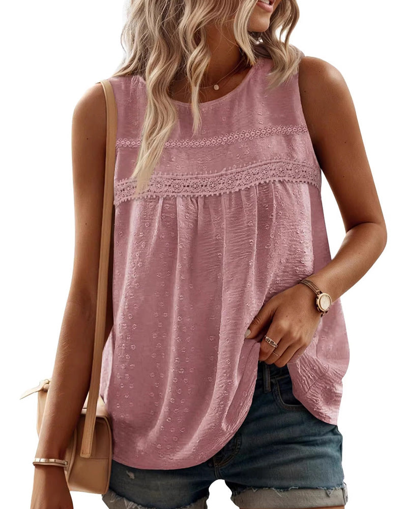 Sleeveless Solid Casual Tank Top