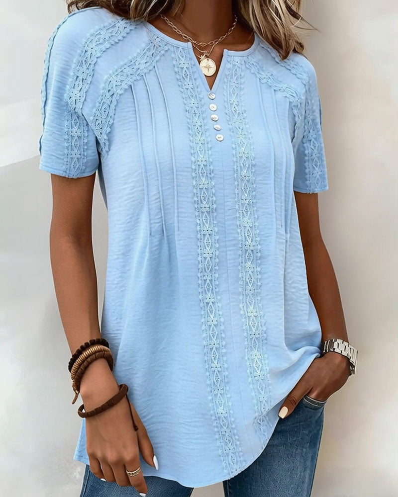 Fresh Lace Short Sleeve Top