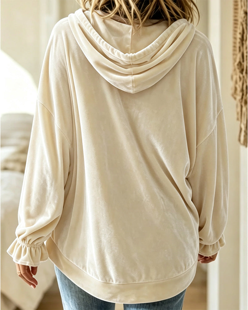 Solid Color Long Sleeve Hoodie