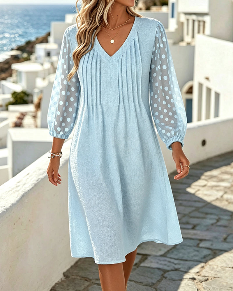 V-Neck Elegant A-Line Dress