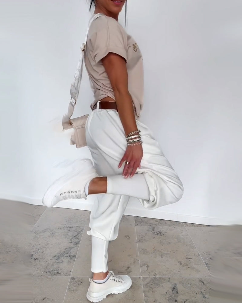 Fashion Solid Color Cropped Pants