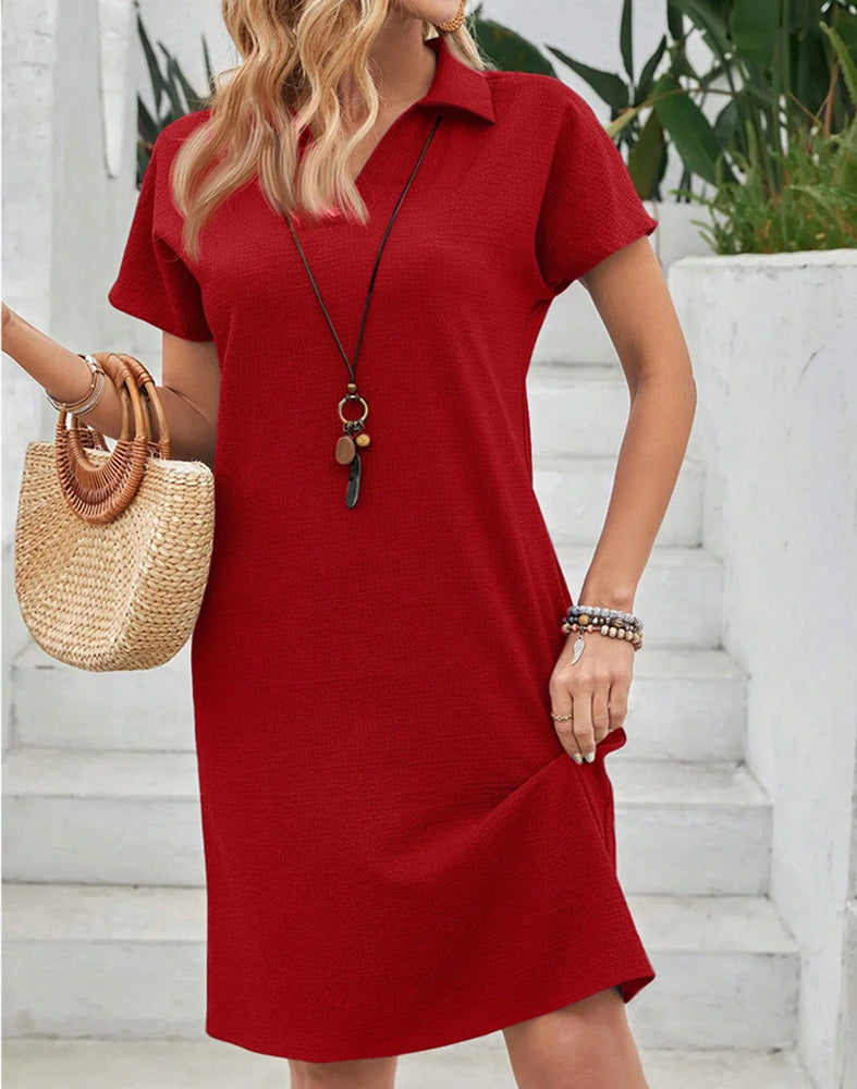 Casual Lapel Straight Dress