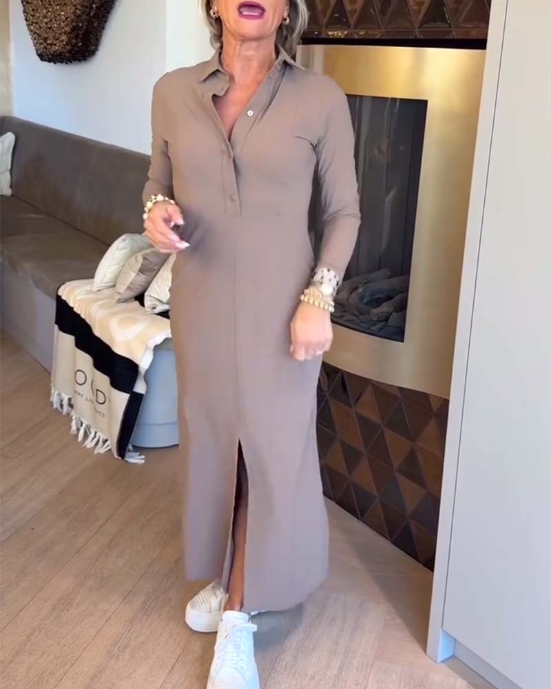 Slim-Fit Polo Neck Dress