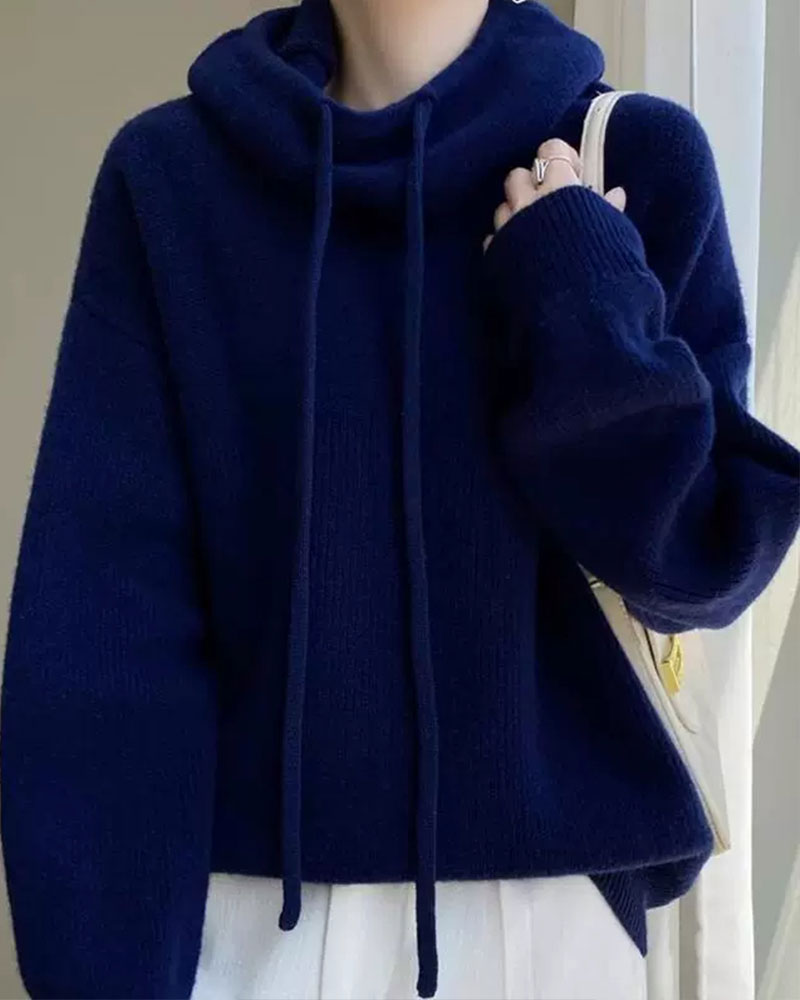 Cowl Collar Long Sleeve Pullover